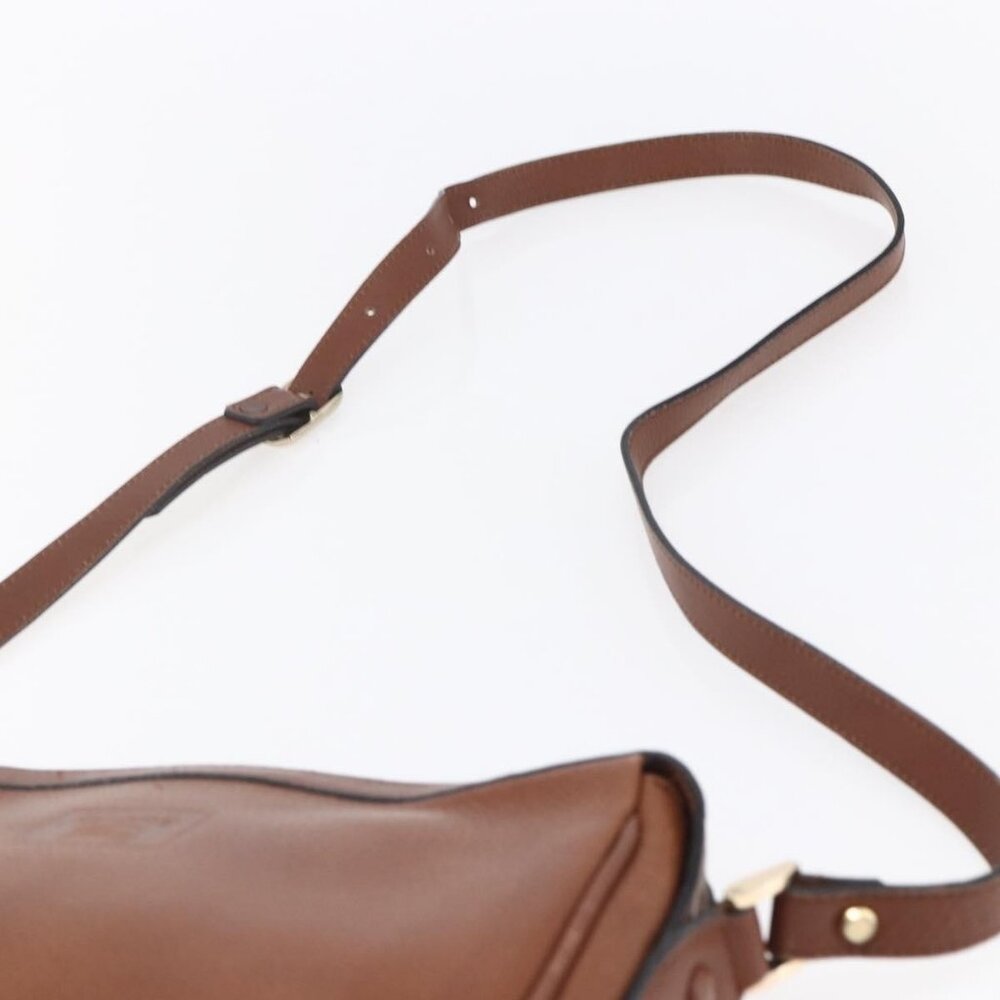 Authentic Burberrys Shoulder Bag Leather Brown Gold - Picture 15 of 16